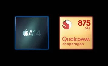 Snapdragon 875 Vs a14 comparison features